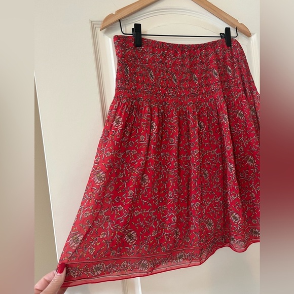 Max Studio Rich Red Floral Pattern Stretch Skirt Women’s Size XL - Picture 7 of 12